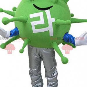 Groen virus monster mascotte. Buitenaardse mascotte -